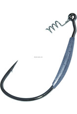 Gamakatsu Gamakatsu 296414-1/8 Superline Weighted Worm Hook with Spring Lock, Size 4/0, 1/8 oz, Needle Point, Extra Wide Gap, NS Black, 4 per Pack (037224)