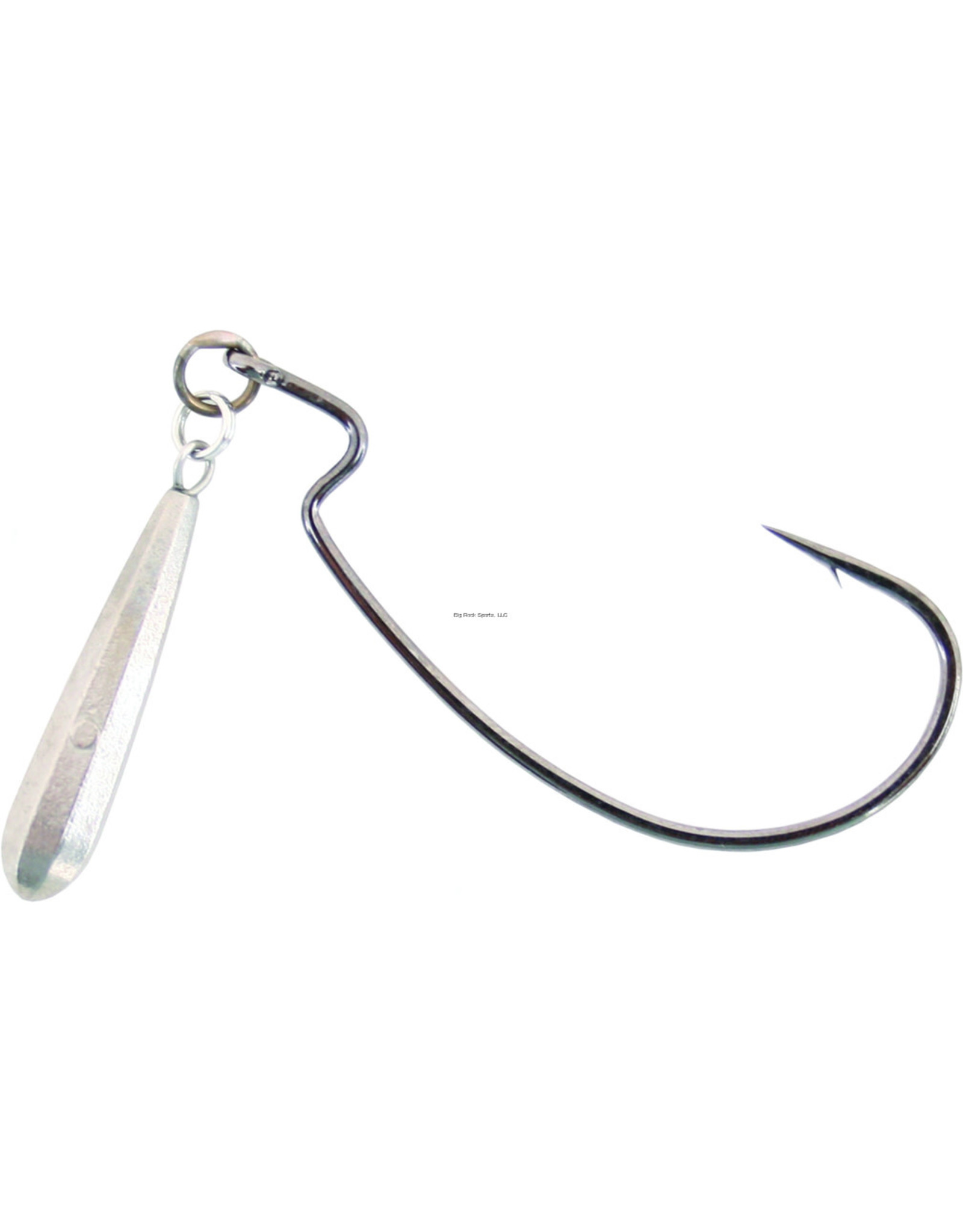 Owner Owner 5117-033 JigRig Soft Plastic Hook with Tungsten Weight, Size 3/0, 3/16 oz, Needle Point, Z Bend, Light Wire, Black Chrome, 2 per Pack