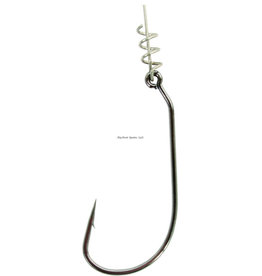 Owner Owner 5132-111 TwistLock Bass Hook with Centering-Pin Spring, Size 1/0, Needle Point, Forged Shank, 3X Strong, Black Chrome, 5 per Pack