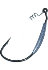 Gamakatsu Gamakatsu 296413-1/16 Superline Weighted Worm Hook with Spring Lock, Size 3/0, 1/16 oz, Needle Point, Extra Wide Gap, NS Black, 4 per Pack (037223)