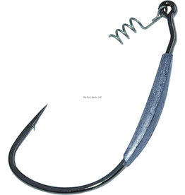 Gamakatsu Gamakatsu 296413-1/16 Superline Weighted Worm Hook with Spring Lock, Size 3/0, 1/16 oz, Needle Point, Extra Wide Gap, NS Black, 4 per Pack (037223)
