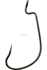 Gamakatsu Gamakatsu 204411 G-Lock Worm Hook, Size 1/0, Needle Point, Offset, Ringed Eye, NS Black, 6 per Pack (264085)