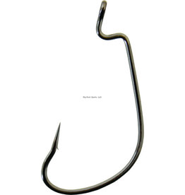 Gamakatsu Gamakatsu 204411 G-Lock Worm Hook, Size 1/0, Needle Point, Offset, Ringed Eye, NS Black, 6 per Pack (264085)