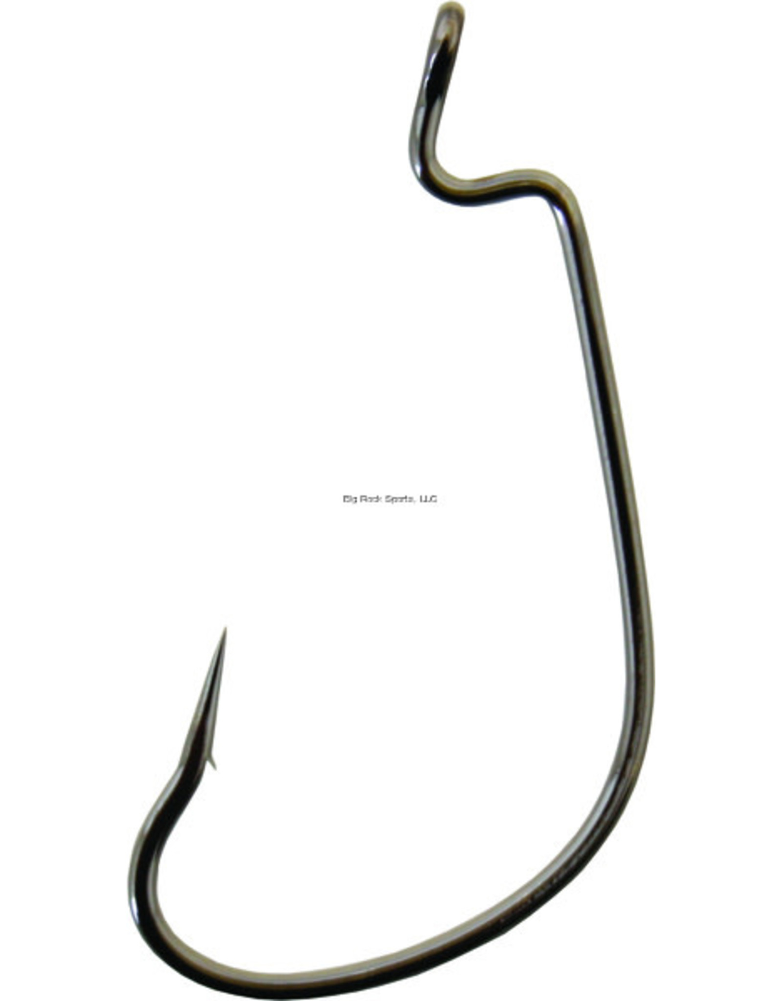 Gamakatsu Gamakatsu 204411 G-Lock Worm Hook, Size 1/0, Needle Point, Offset, Ringed Eye, NS Black, 6 per Pack (264085)