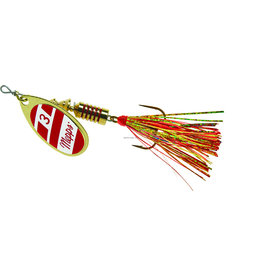 Mepps Mepps Aglia Flashabou In-Line Spinner 1/4 oz Red/White-Red/Gold