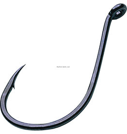 Gamakatsu Gamakatsu 341413 Octopus Hook, Size 3/0, Needle Point, Light Wire, Offset, Ringed Eye, NS Black, 6 per Pack