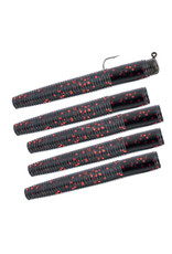 MATZUO Matzuo Pre-Rigged Ned Style -Black/Red - 5 per pack