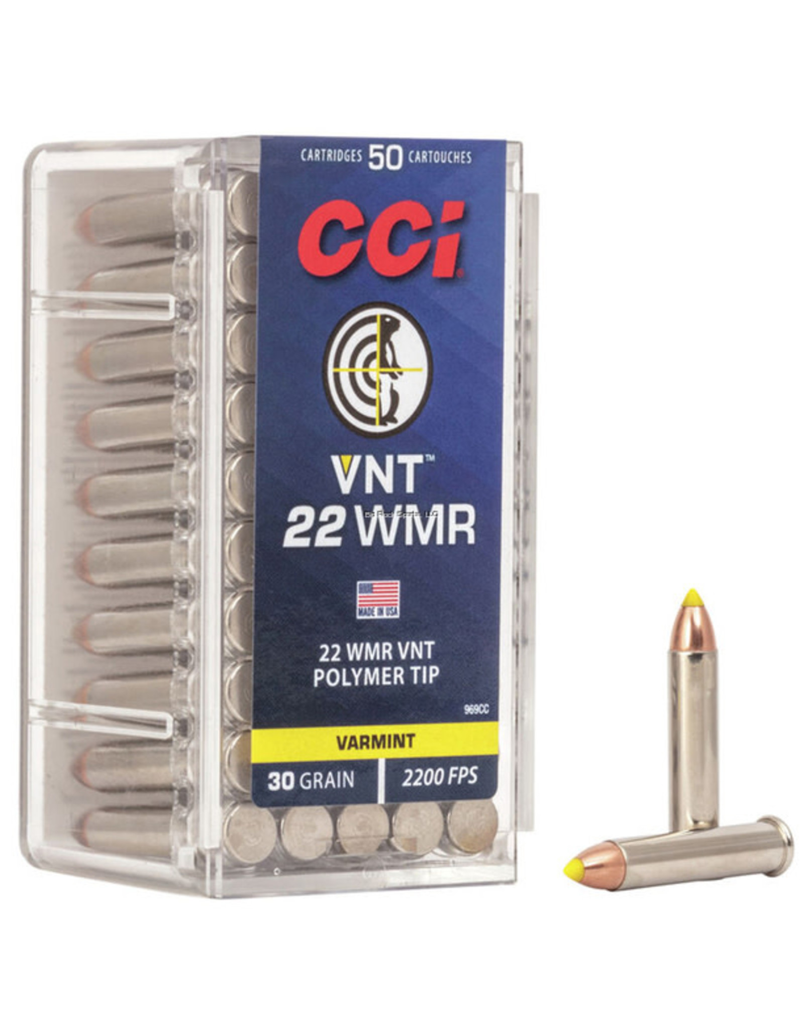 CCI CCI 969CC VNT Rimfire Ammo 22 WMR, 30 Gr, 50 Rnd, Boxed