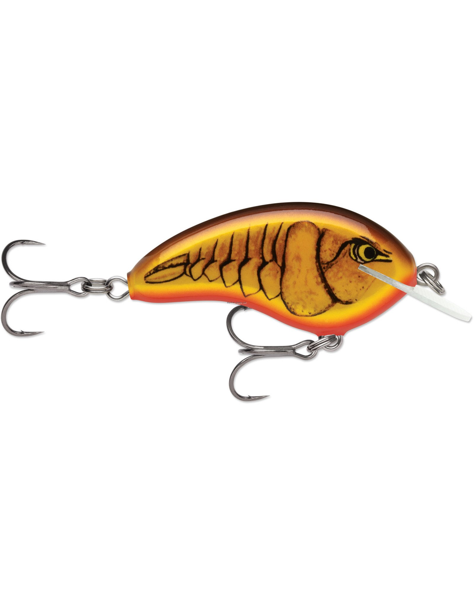 Rapala Rapala OGT04DCW OG Tiny 4, Floating-Diving 2 1/4" 5/16 oz. Running Depth 4', VMC #5 Hybrid Trebles, Dark Brown Crawdad