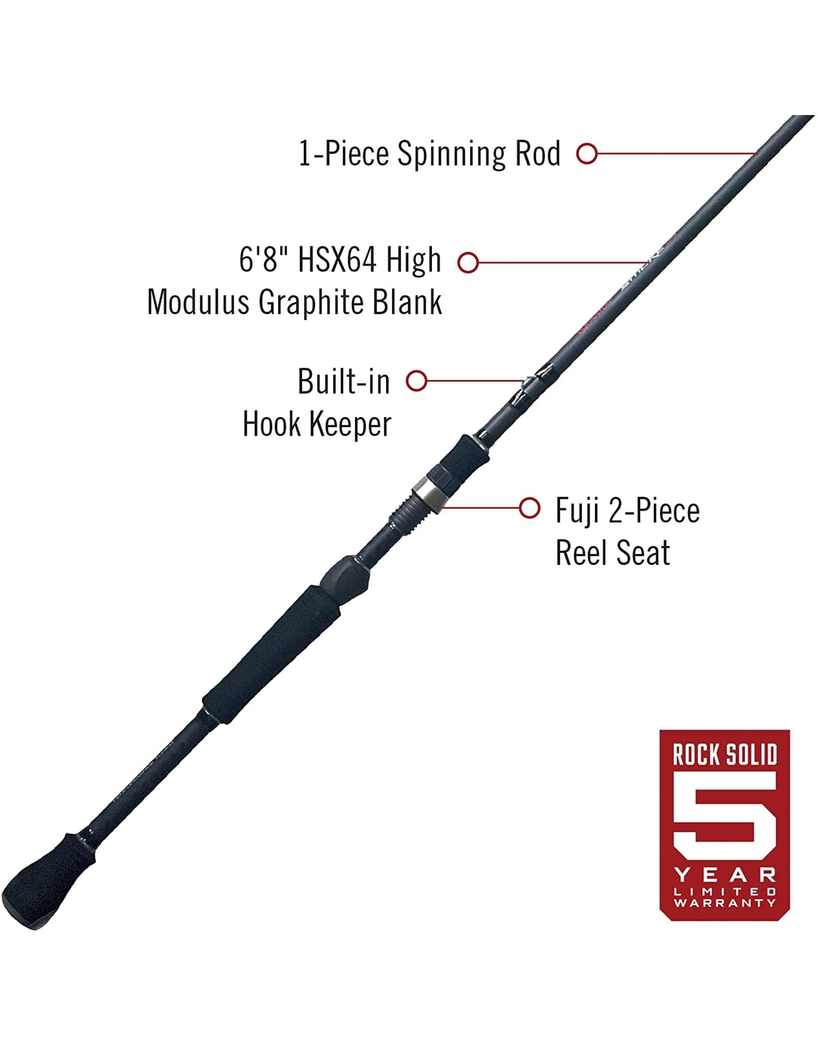 Quantum Smoke 6'8" 1PC Medium Spin Rod X-Fast Tip