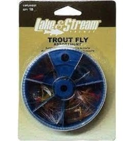 Eagle Claw Eagle Claw LUFLYASST Lake & Stream Trout Fly Asst 10-Pack