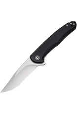 Civivi CIVIVI Knives C20011-1 Eric Ochs Mini Sandbar Flipper Knife 2.95" Nitro-V Satin Recurve Blade, Black G10 Handles
