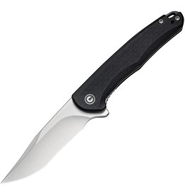 Civivi CIVIVI Knives C20011-1 Eric Ochs Mini Sandbar Flipper Knife 2.95" Nitro-V Satin Recurve Blade, Black G10 Handles