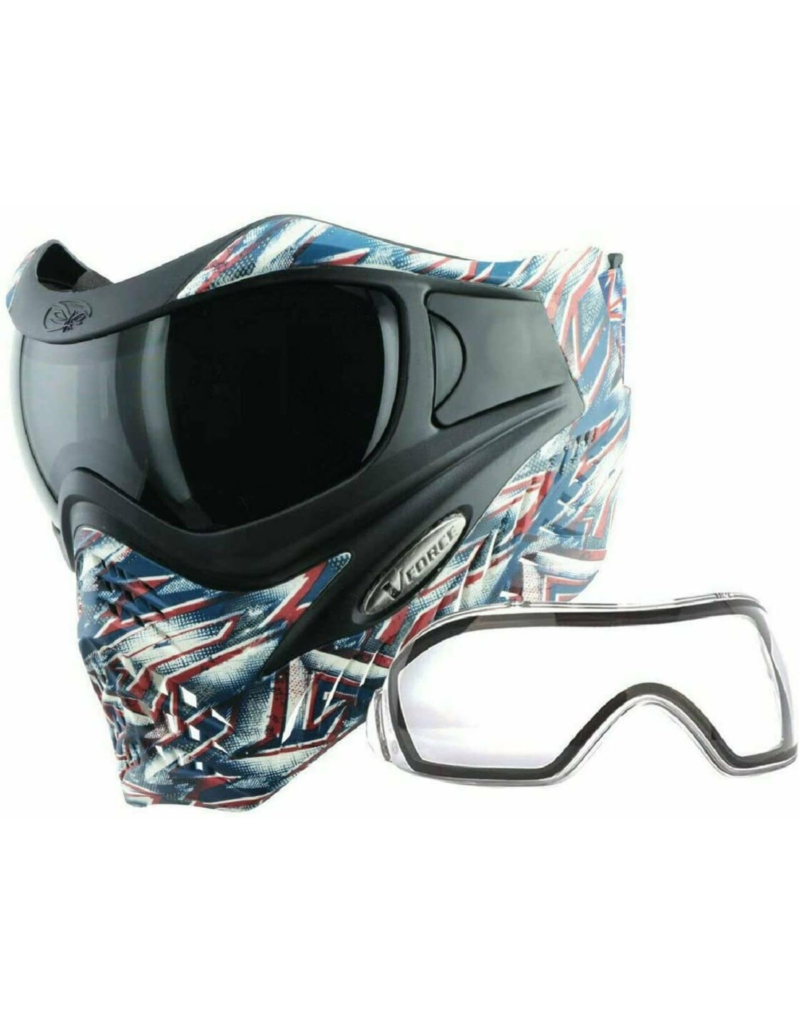 V-Force Grill Paintball Mask Goggle Spangled Hero with Smoke & Clear Lenses  - Bronson