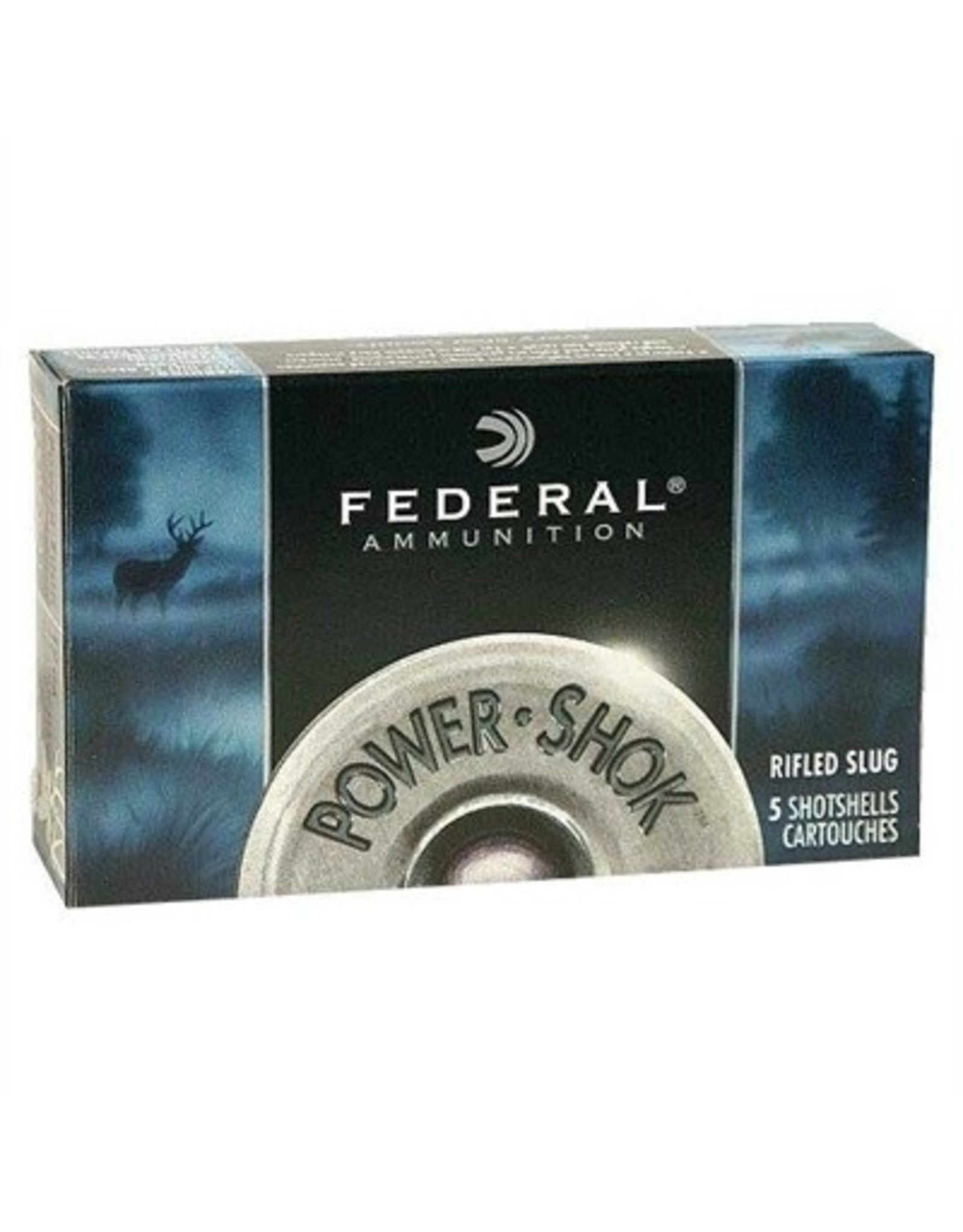 Federal Federal F131-RS Power-Shok Rifled Slugs 12 GA, 3 in, 1-1/4oz, 1600 fps, 5 Rnd per Box