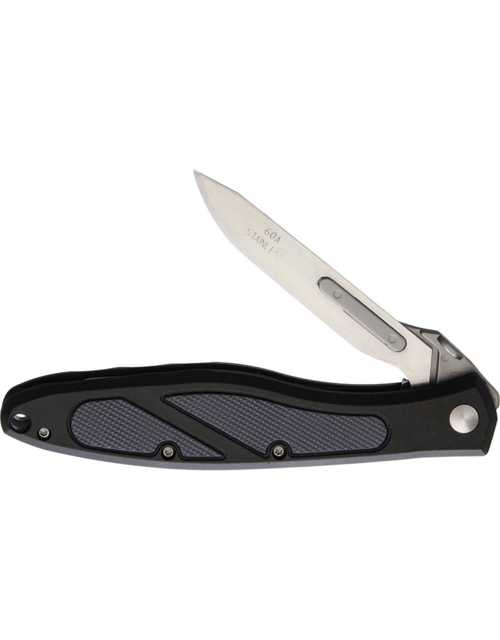 Havalon Havalon XTC-60AZ Piranta-Z, Folding Replaceable Blade, Black handle, 12 extra 2 3/4" 60A Blades, Nylon Holster, Blade Remover