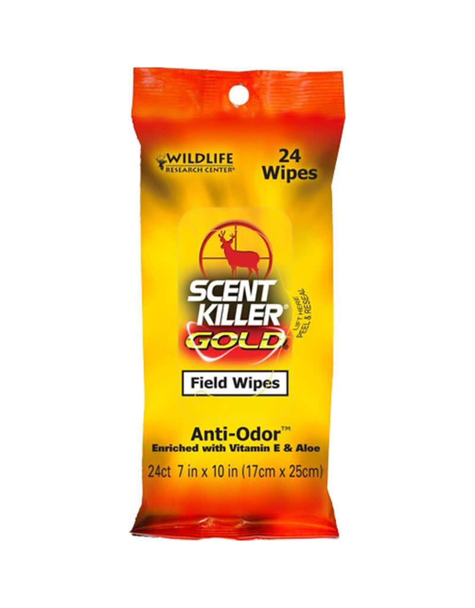 WILDLIFE RESEARCH CENTER INC Wildlife Research Center Scent Killer Gold Odorless Formula 24 Count 7"x10" Field Wipes