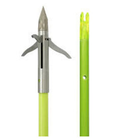 Muzzy Muzzy - 3 Blade with Chartreuse Arrow Iron 3 Barb Bowfishing Arrow