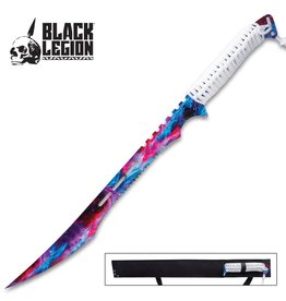 Black Legion Black Legion Cosmic Ninja Sword With Sheath - Stainless Steel Construction, Partially Serrated, Cord-Wrapped Handle - Length 27”