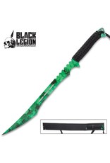 Black Legion Black Legion Poison Cloud Ninja Sword With Sheath - Stainless Steel Construction, Partially Serrated, Cord-Wrapped Handle - Length 27”