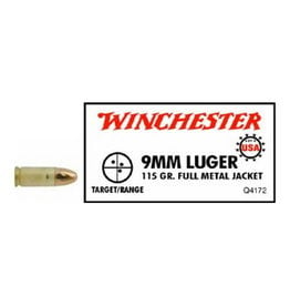 Winchester Winchester Q4172 Pistol Ammo 9MM, FMJ, 115 Gr, 1190 fps, 50 Rnd, Boxed