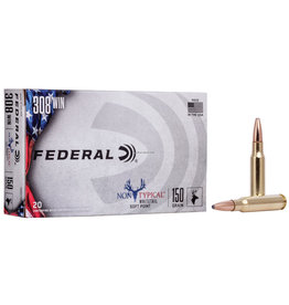 Federal Federal 308DT150 Non-Typical Rifle Ammo, 308 Win 150 Gr Soft Point, 20 Round Box