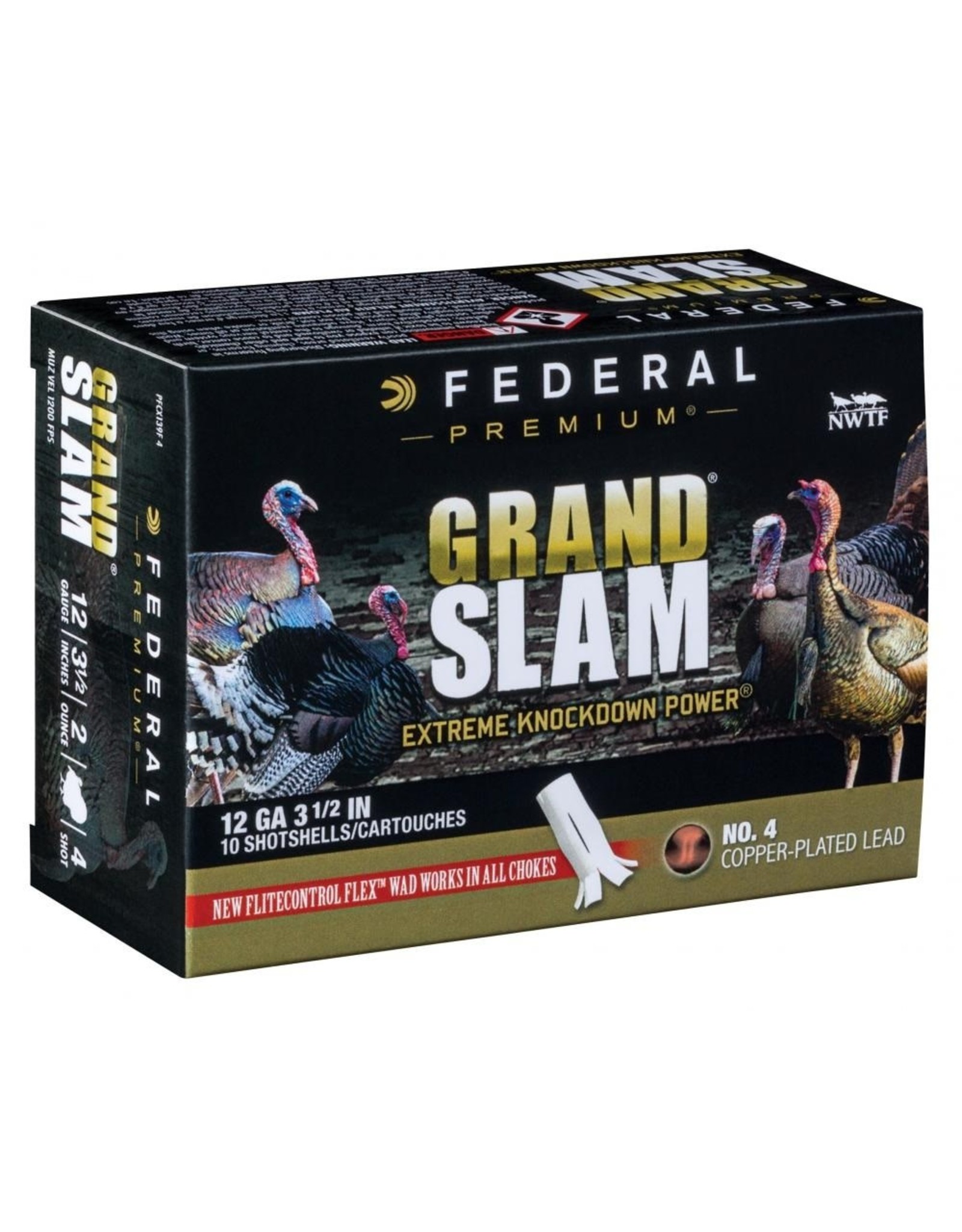 Federal Federal PFCX156F 5 Grandslam Turkey Shotshell w/ Flight Control Flex Wad 12 GA 2 3/4" MAX. 1 1/2oz 5 10 Rnd per Box