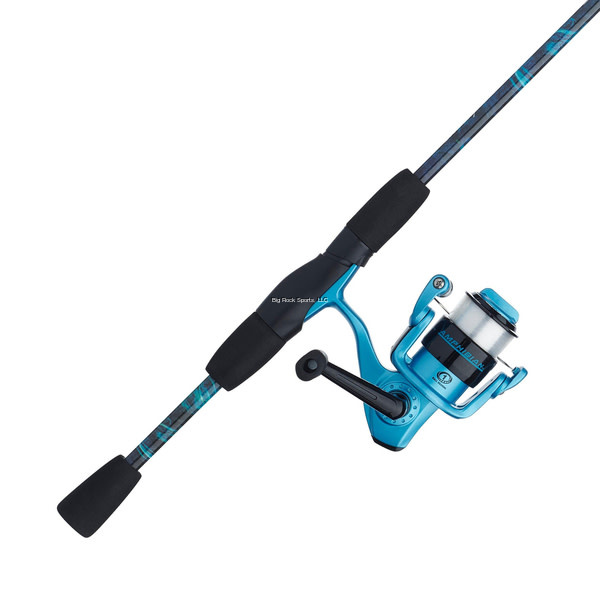 Shakespeare AMPCAMSCPCBO Amphibian Purple Aqua Camo SC Combo 30sz Reel  3.0:1 RatioPer-Spooled 6lb w/Glass Rod EVA Handle 5'6 2pc Med