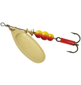 Mepps Mepps B4 G Aglia In-Line Spinner, 1/3 oz, Plain Treble Hook, Gold Blade