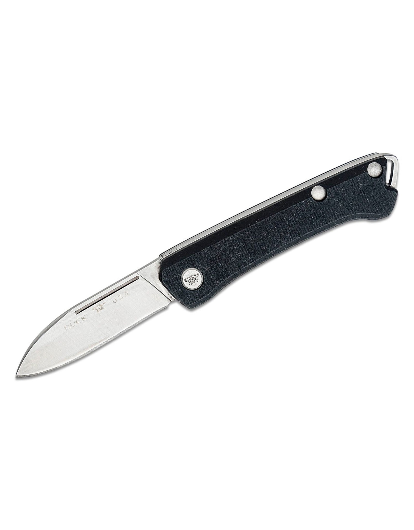 Buck Knives Buck 250 Saunter Slipjoint Folding Knife 2.375" 154CM Satin Drop Point Blade, Black Micarta Handles 0250BKS