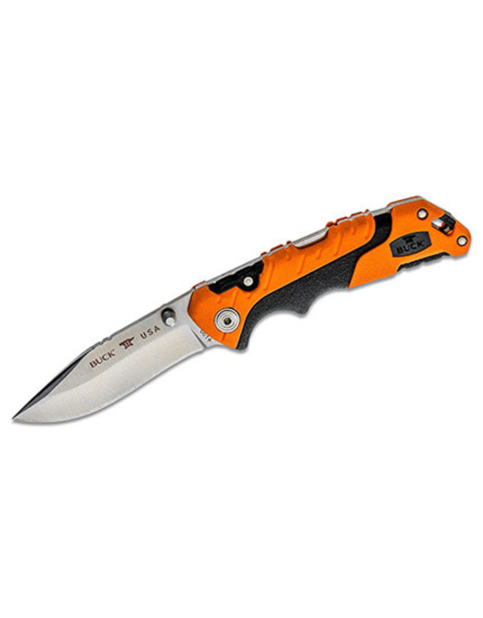 Buck Knives Buck 661 Small Pursuit Pro Folding Knife 3" S35VN Stainless Steel Drop Point, Orange GRN and Rubber Handles, Polyester Sheath, Lockback - 12756