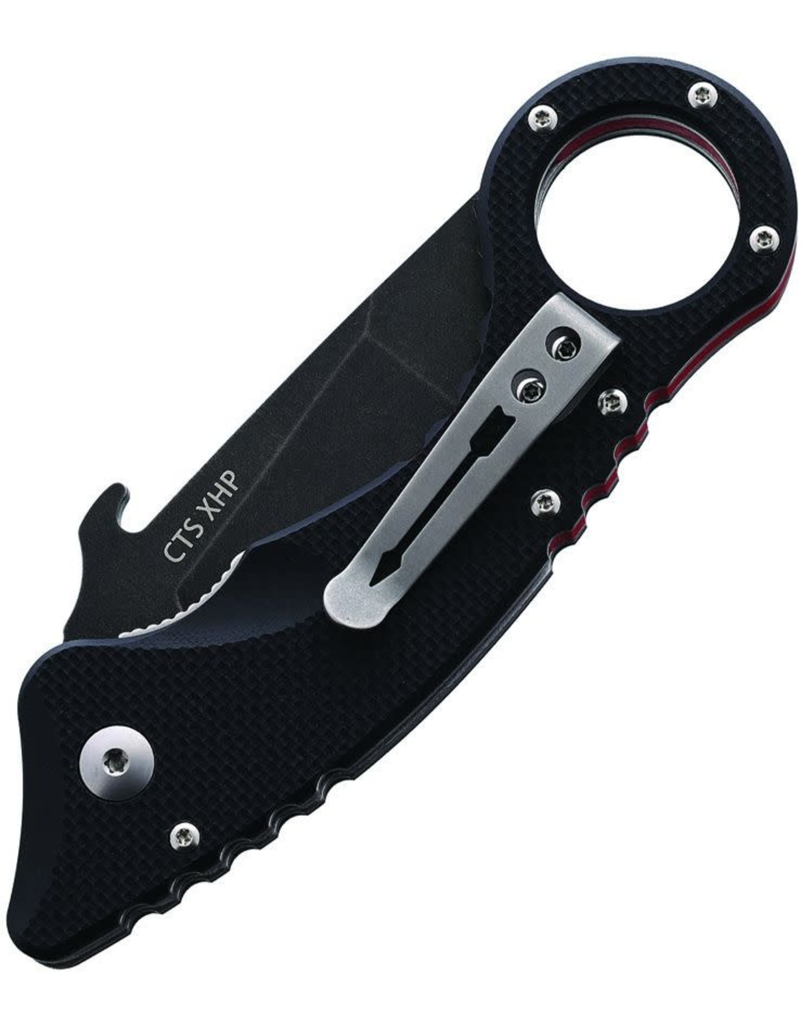 Spartan Blades Spartan Blades Field Grade Tu Lam Ronin Shoto Folding Karambit Knife 3.25" CTS-XHP Black TiNi Tanto Blade, Textured Black G10 Handles with Pinky Ring, Liner Lock - SFBL9BK