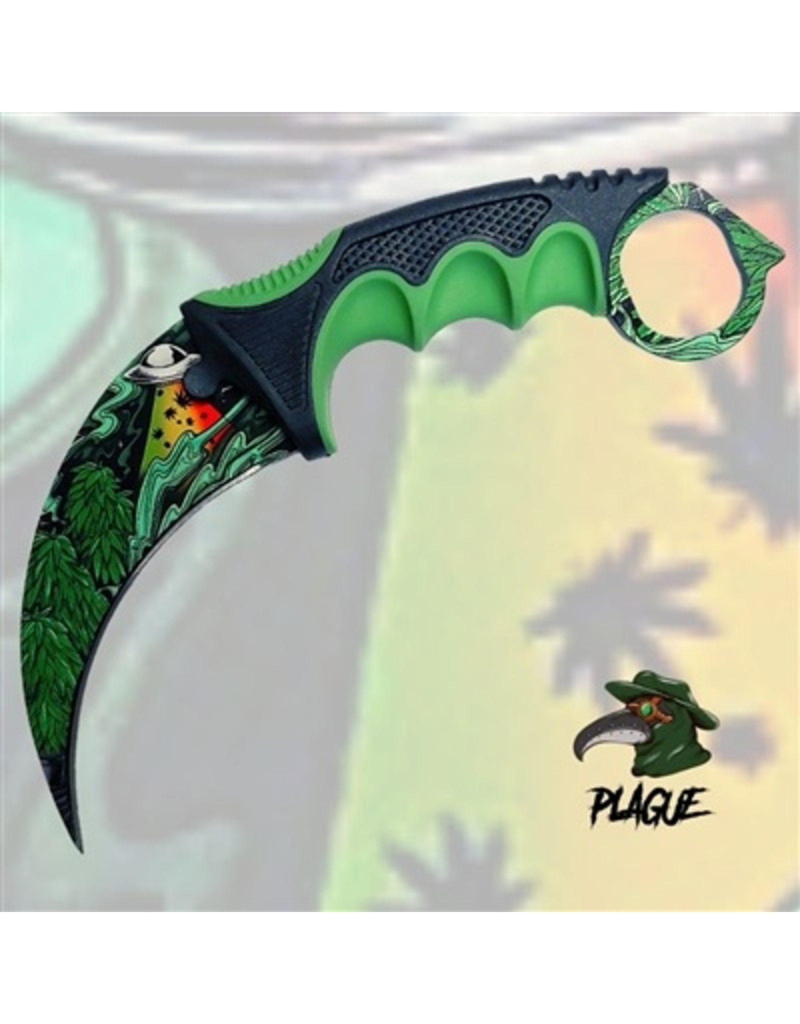 Plague Plague Karambit Knife - They took our Weed 107 SD00175GNW