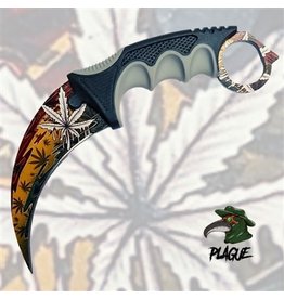 Plague Plague Karambit Knife - Rasta Weed 108 SD00175TGYW
