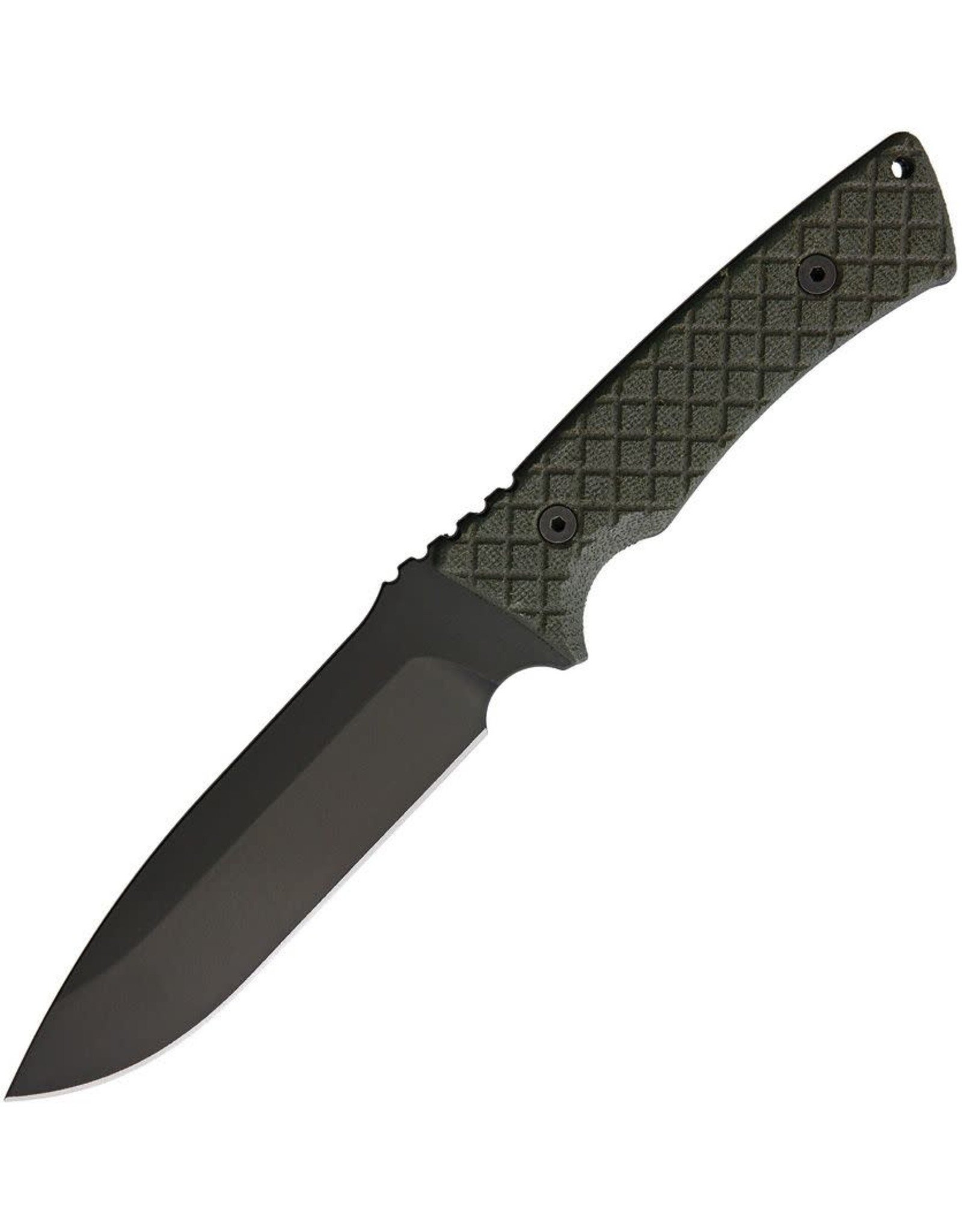 Spartan Blades Spartan Blades Professional Grade Damysus Fixed Blade Knife 5.5" 1095 Black Powder Coated Blade, Green Micarta Handles, Black Injection Molded Sheath - SBSL003BKGR