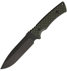 Spartan Blades Spartan Blades Professional Grade Damysus Fixed Blade Knife 5.5" 1095 Black Powder Coated Blade, Green Micarta Handles, Black Injection Molded Sheath - SBSL003BKGR