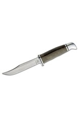 Buck Knives Buck 102 Woodsman Pro Fixed Blade Knife 4" S35VN Plain Blade, Green Canvas Micarta Handle, Leather Sheath