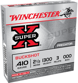 Winchester Winchester XB41000 Super-X Shotgun Ammo 410 GA, 2-1/2 in, 000B, 3 Pellets, 1300 fps, 5 Rounds, Boxed