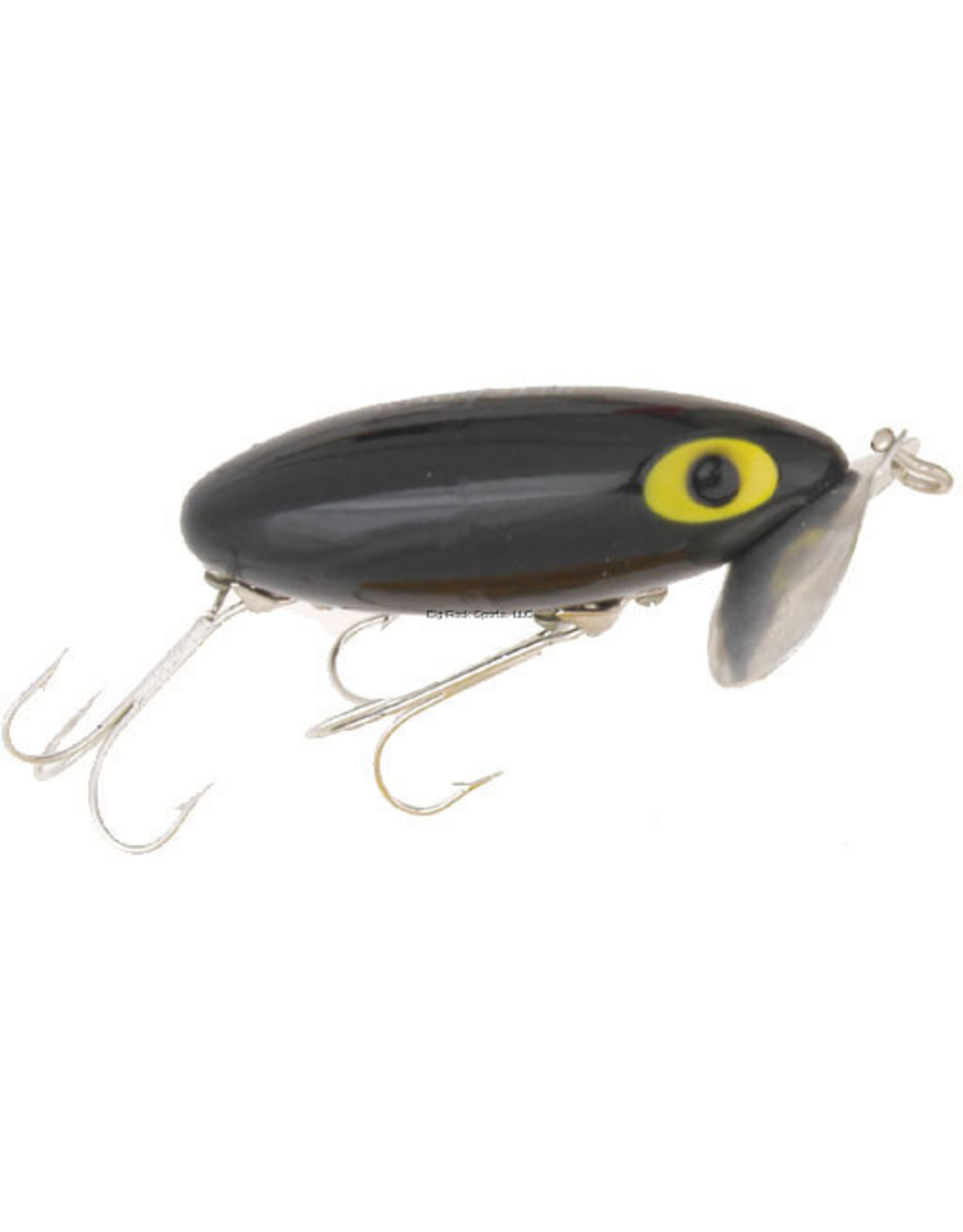 Arbogast Arbogast G600-02 Jitterbug Topwater Lure, 2 1/2", 3/8 oz, Black, Floating