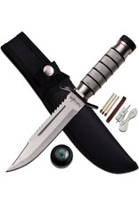 Survivor Survivor HK-695 Series Fixed Blade Knife,Reverse Serrated Blade,Metal Handle, 9-1/2-Inch Overall