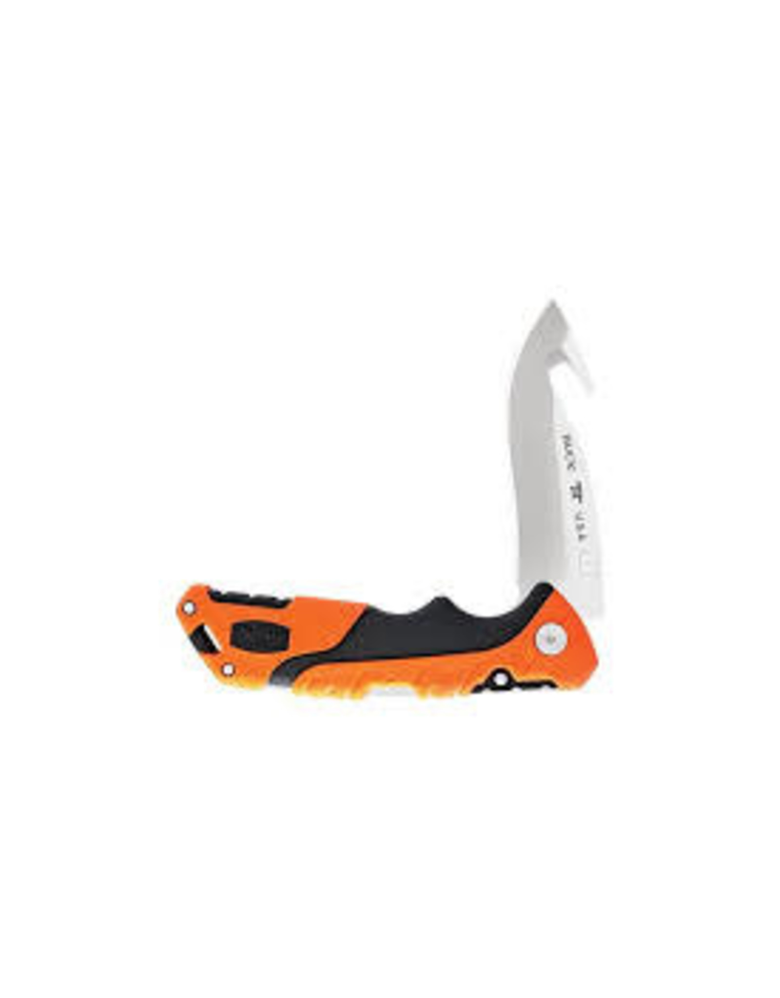 Buck Knives Buck 12755 660ORG-B Pursuit Pro LG Folding Knife, Gut Hook, Orange Blk Handle, 3 5/8" Blade, Blk Poly Sheath