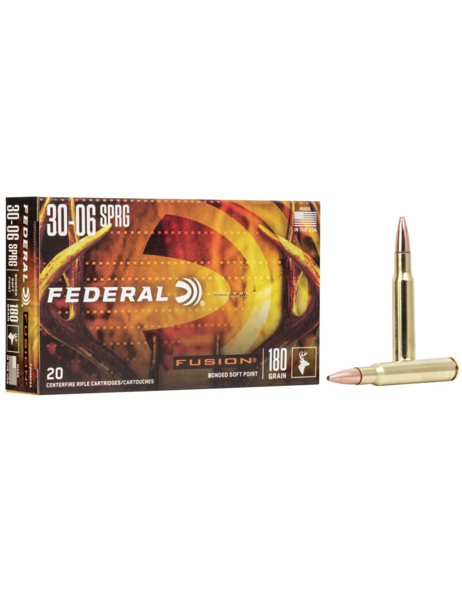 Federal Fusion F3006FS3 Rifle Ammo 30-06 SPR, 180 Grains, 2700 fps, 20, Boxed
