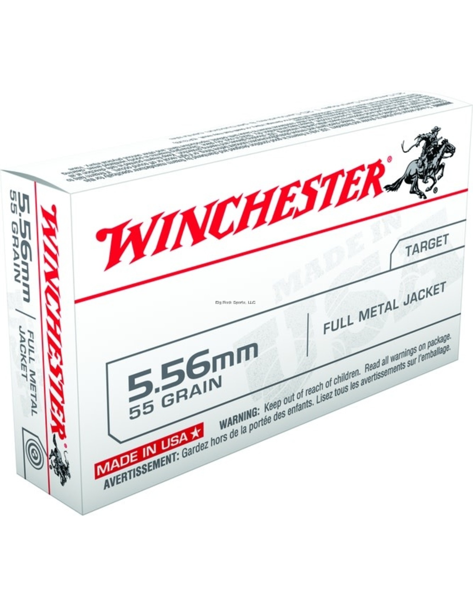Winchester Winchester WM193K Best Value USA LC Rifle Ammo 5.56 NATO, FMJ, M193, 55 Gr, 3180 fps, 20 Rnd, Boxed