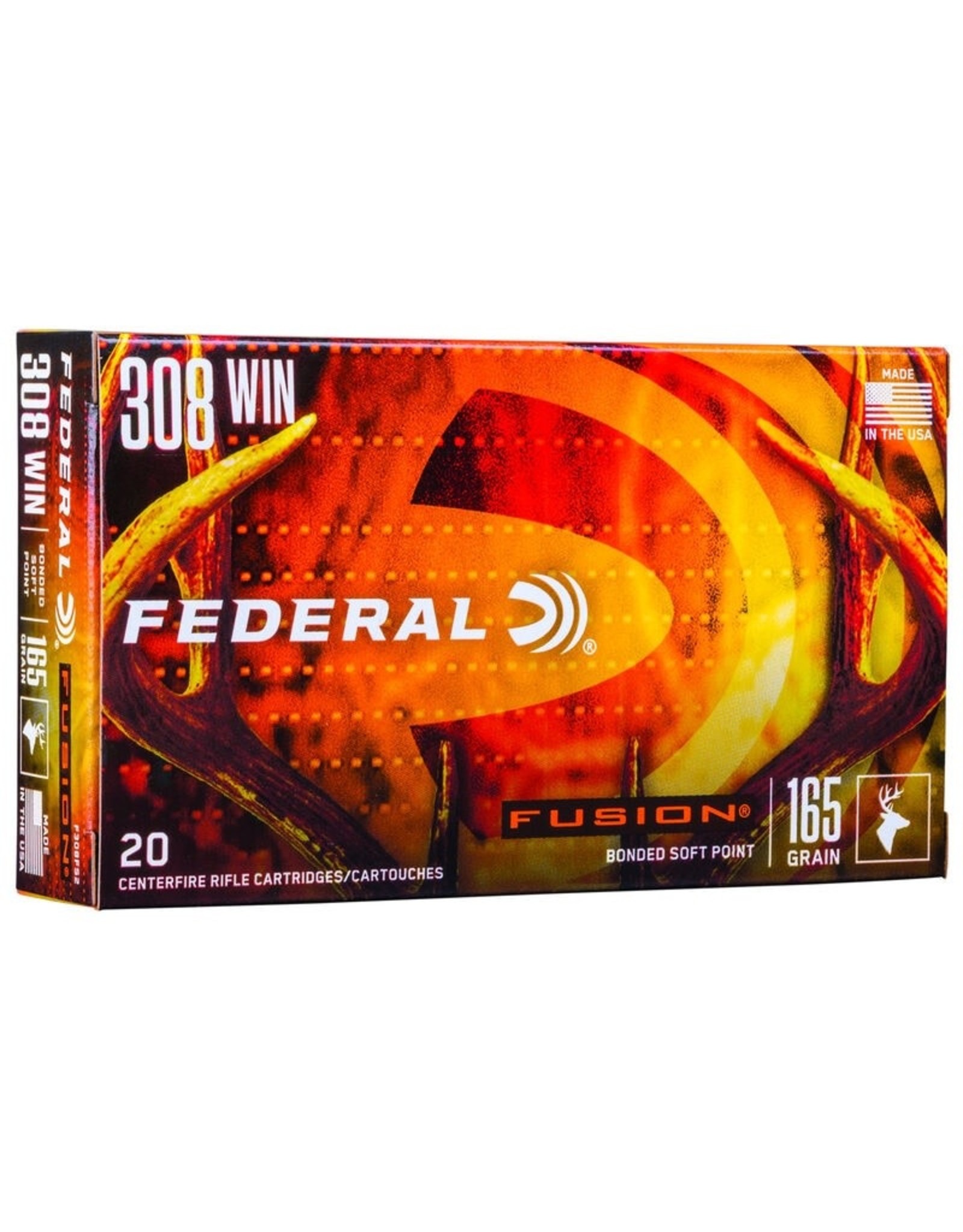 Federal Fusion F308FS2 Rifle Ammo 308 WIN, 165 Grains, 2700 fps, 20, Boxed
