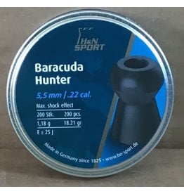 H&N Sport H&N Baracuda Hunter Pellets 22 Caliber 18.21 Grain 5.5mm Head-Size Hollow Point Tin of 200