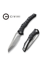 Civivi CIVIVI Knives Gavko Spiny Dogfish Folding Knife 3.47" 14C28N Stonewashed Reverse Tanto Blade, Milled Black G10 Handles, Liner Lock - C22006-1