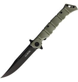 Cold Steel Cold Steel 20NQL-ODBK Medium Luzon Flipper Knife 4" Black Plain Blade, OD Green GFN Handles, Liner Lock