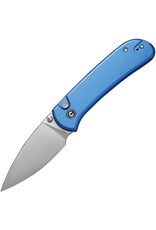 Civivi CIVIVI Knives Qubit Folding Knife 2.98" 14C28N Satin Drop Point Blade, Blue Aluminum Handles, Button Lock - C22030E-3