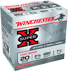 Winchester Winchester X207 Super-X Shotshell 20 GA, 2-3/4 in, No. 7-1/2, 1oz, 2-3/4 Dr, 1220 fps, 25 Rnd per Box