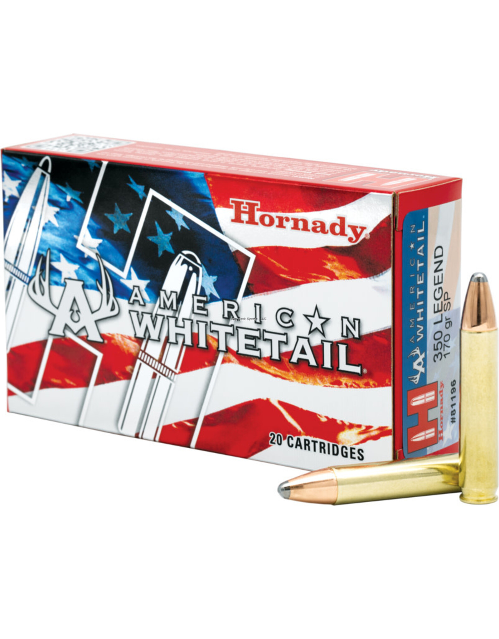 Hornady Hornady 81196 American Whitetail Rifle Ammo 350 LEGEND, 170 Gr, INTERLOCK, 20 Rnd